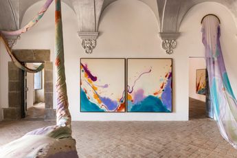 Contemporary art exhibition Violeta Maya La Santisima Brocha del Divino Descontrol at Alzueta Gallery Casavells Spain